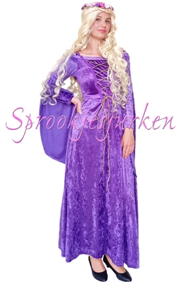 prinses paarse jurk (Kasteel, Middeleeuwen, Rapunzel)