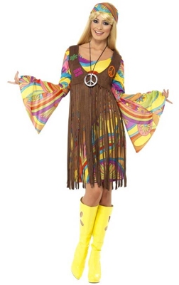 Hippie: jurk, vest