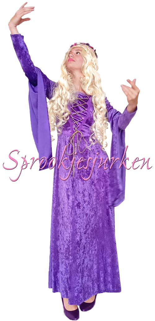 prinses paarse jurk (Kasteel, Middeleeuwen, Rapunzel)